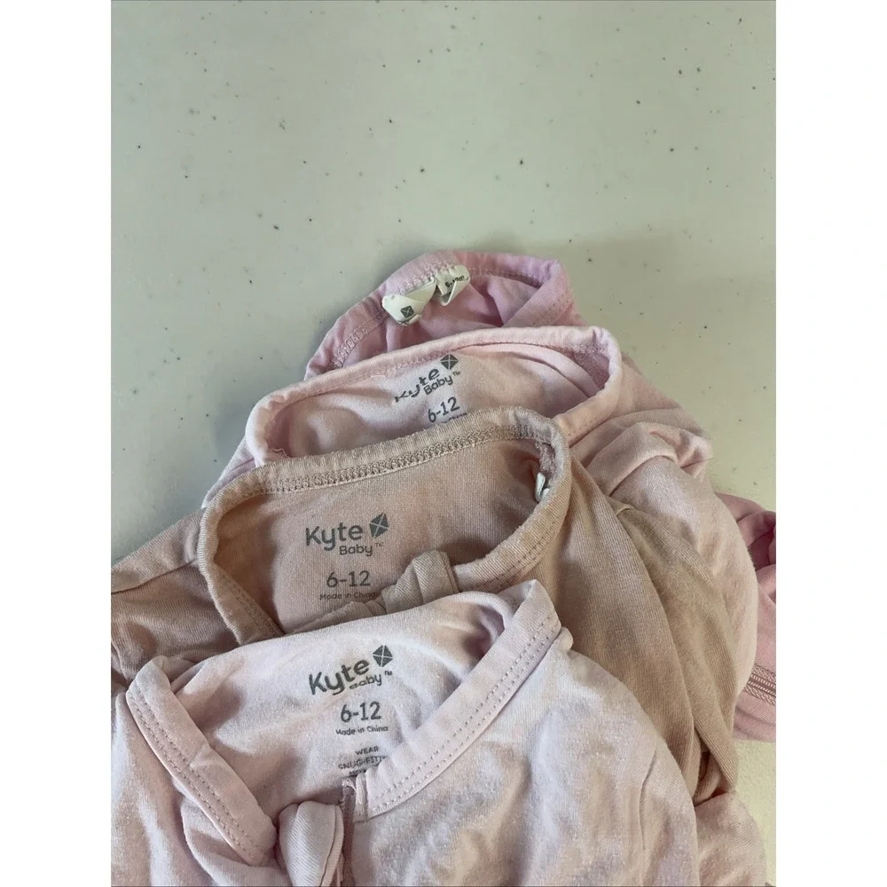 Lot of 4 Kyte bamboo zippy sleeper Solid Pink size 6-12‎ mos Bamboo Girls